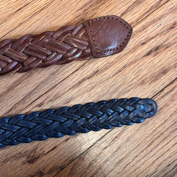 Vintage Navy & Brown Braided Leather Belt Bundle main image 5